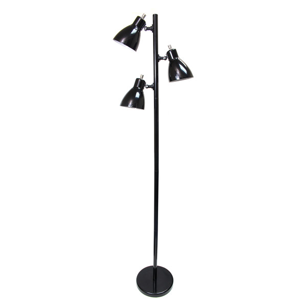 Simple Designs Metal 3-Light Tree Floor Lamp, Black Finish LF2007-BLK